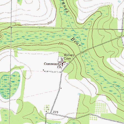 Topographic Map of Community Church, GA