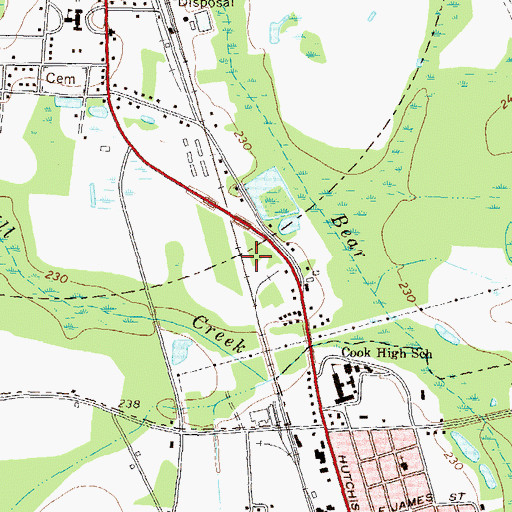 Topographic Map of Cook County, GA