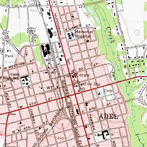 Topographic Map of Cook County Courthouse, GA