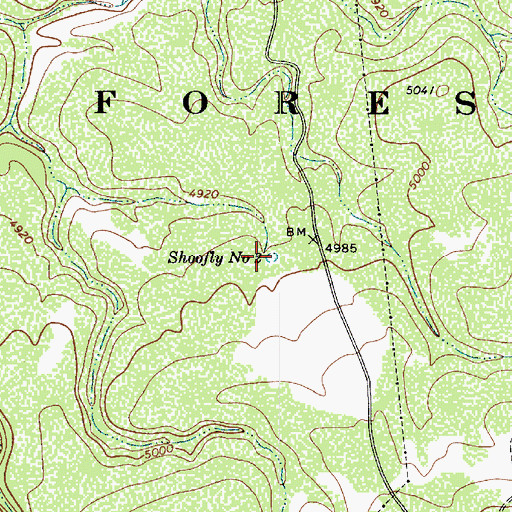 Topographic Map of Shoofly Number Two Tank, AZ