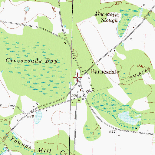 Topographic Map of Cross Roads Wesleyan Methodist Church, GA