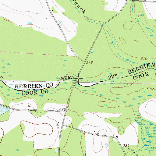 Topographic Map of Gainey Bridge, GA