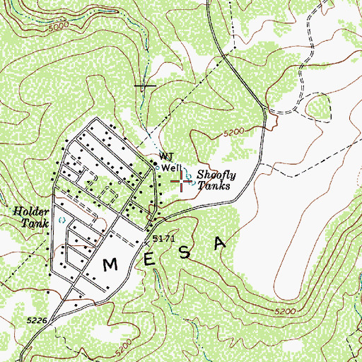 Topographic Map of Shoofly Tanks, AZ