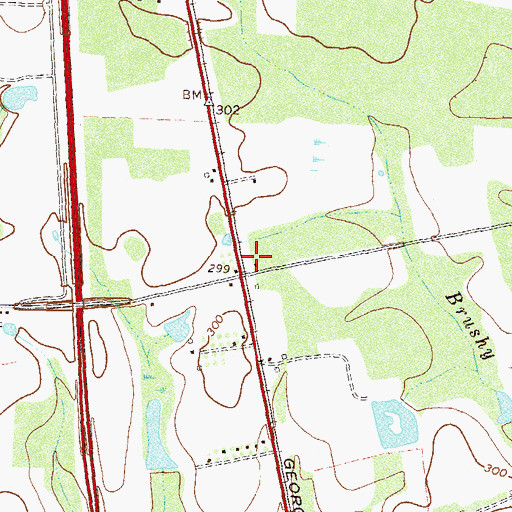 Topographic Map of Mathis Cemetery, GA