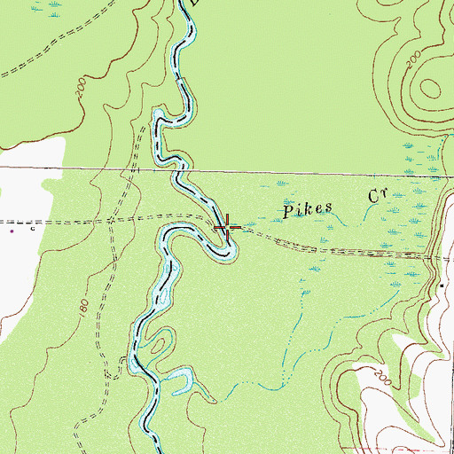 Topographic Map of McConnell Bridge (historical), GA