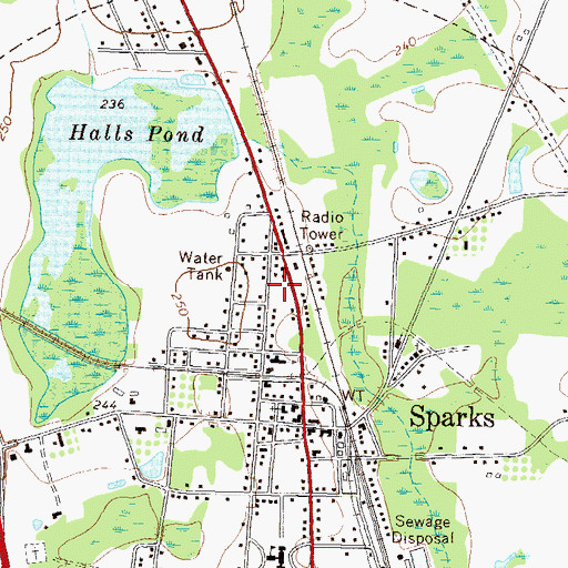 Topographic Map of Sparks Collegiate Institute (historical), GA