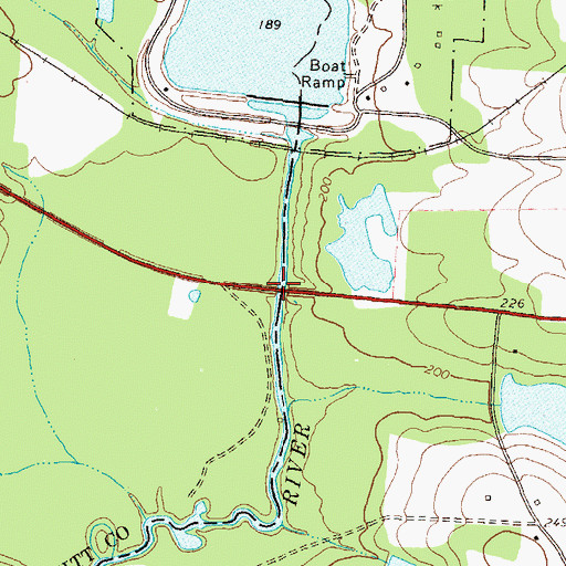 Topographic Map of Whitehurst Bridge, GA