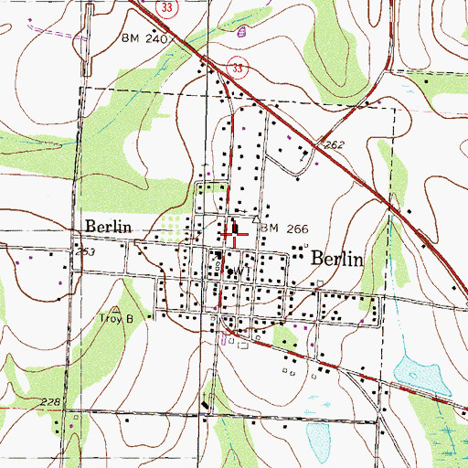 Topographic Map of Berlin Elementary School, GA