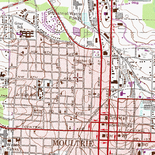 Topographic Map of Church of God, GA