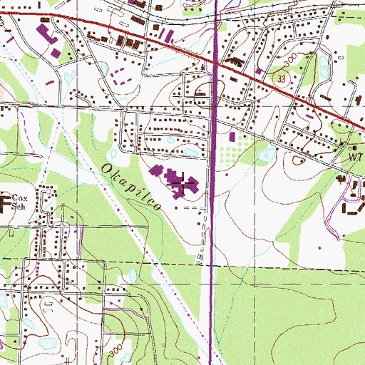 Topographic Map of Colquitt County High School, GA
