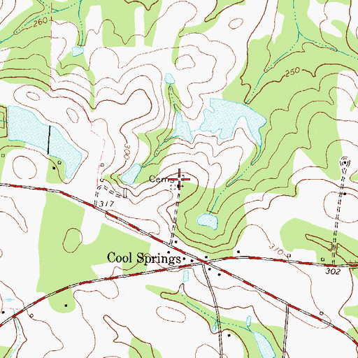 Topographic Map of Cool Springs Church, GA