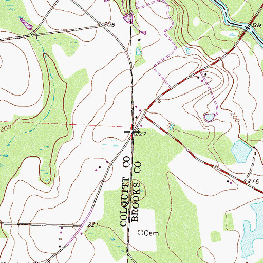 Topographic Map of County Line School (historical), GA