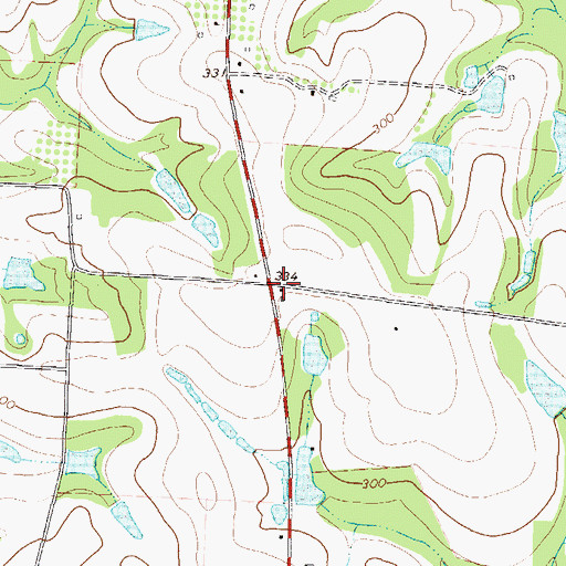 Topographic Map of Cross Roads School (historical), GA