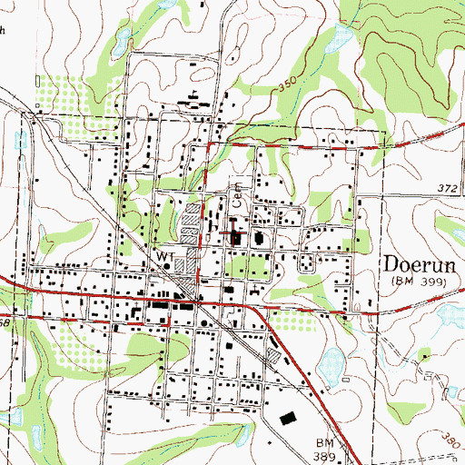 Topographic Map of Doerun Elementary School, GA