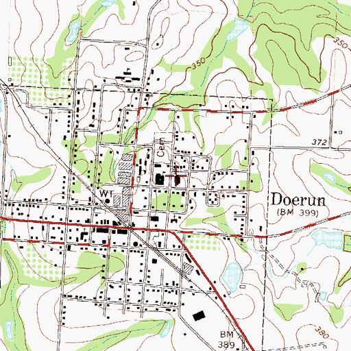 Topographic Map of Doerun High School (historical), GA