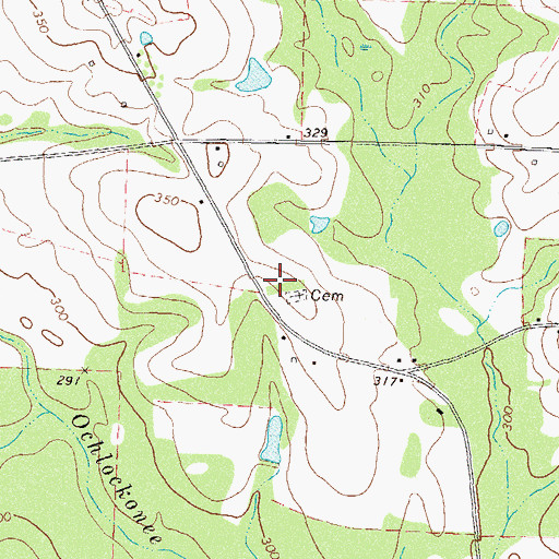 Topographic Map of Elm School (historical), GA