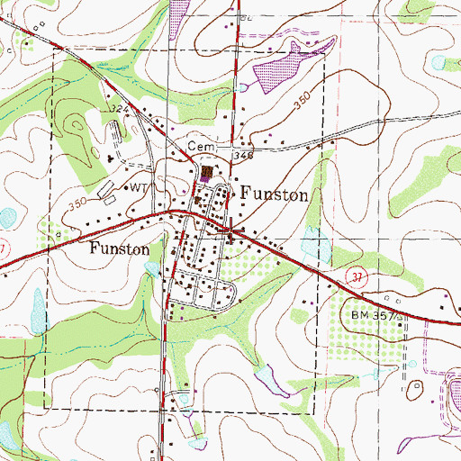 Topographic Map of Funston Methodist Church, GA