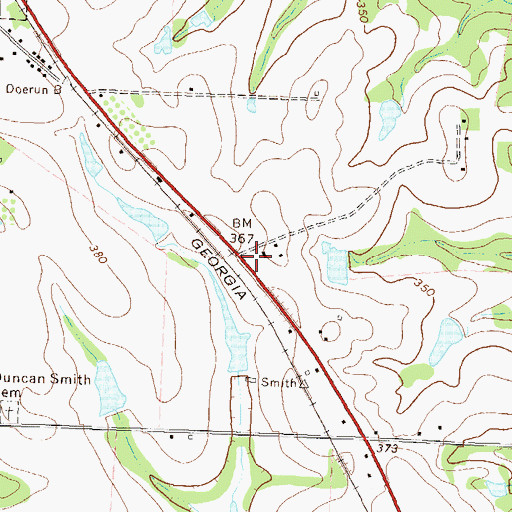 Topographic Map of Grace Church, GA