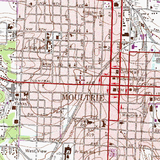 Topographic Map of Grants Chapel African Methodist Episcopal Church, GA