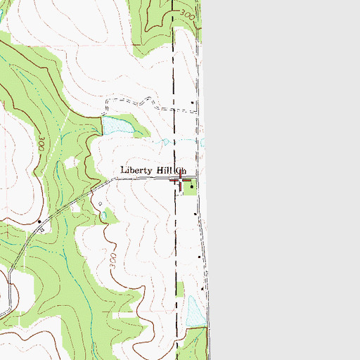 Topographic Map of Liberty Hill Cemetery, GA