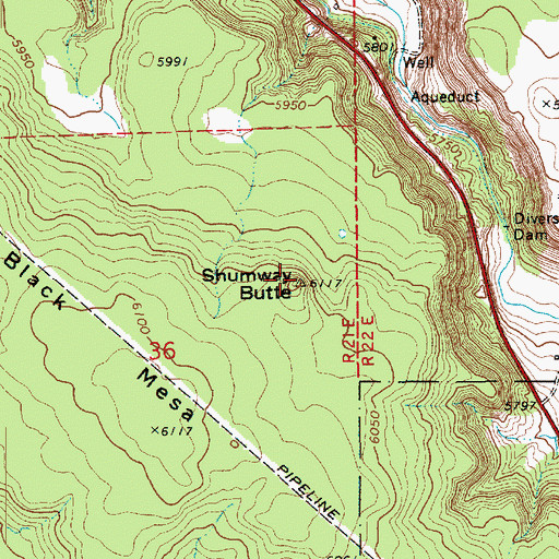 Topographic Map of Shumway Butte, AZ
