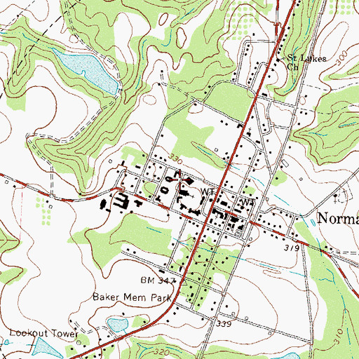 Topographic Map of Norman College (historical), GA