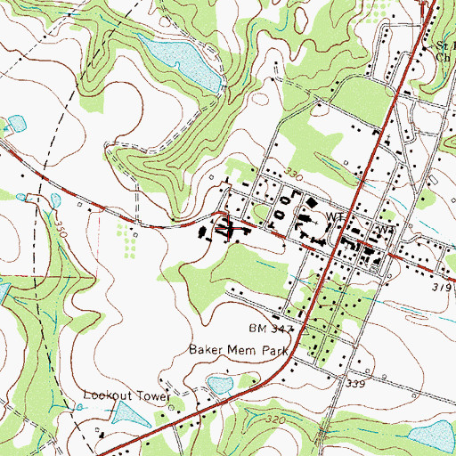 Topographic Map of Norman Park Elementary School, GA