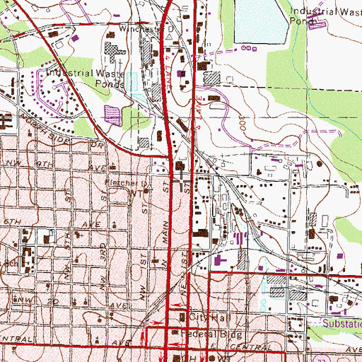 Topographic Map of North End Public School (historical), GA
