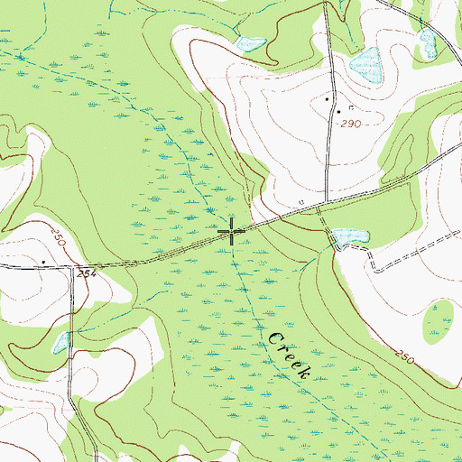Topographic Map of Powells Bridge, GA