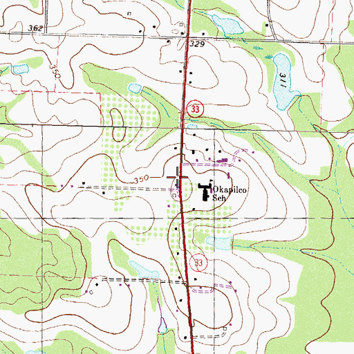 Topographic Map of Rocky Ford School (historical), GA