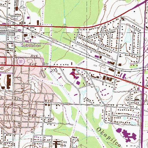 Topographic Map of The Market Place Shopping Center, GA