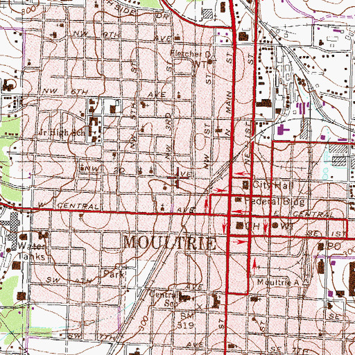 Topographic Map of Union Missionary Baptist Church, GA