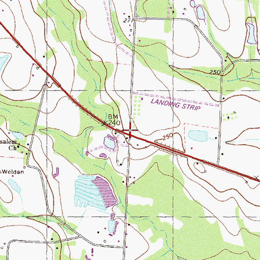 Topographic Map of Weldon (historical), GA