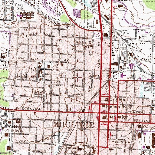 Topographic Map of Williams Tabernacle Christian Methodist Episcopal Church, GA
