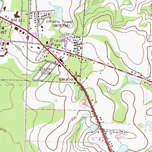 Topographic Map of Young Church, GA