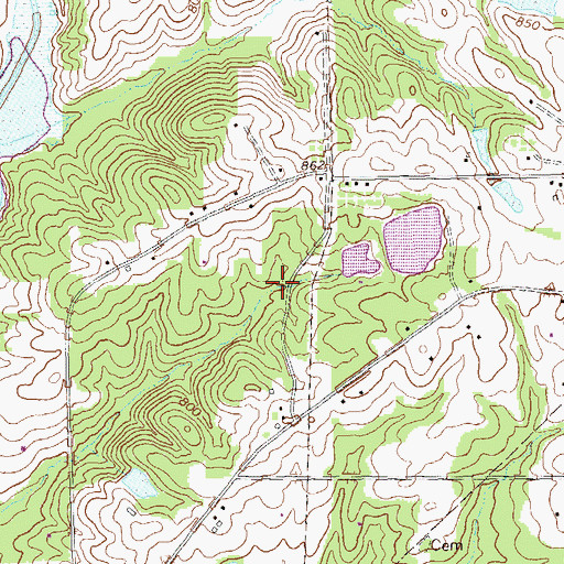 Topographic Map of Browns Mineral Spring, GA