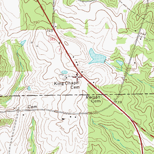 Topographic Map of Kings Chapel Methodist Church (historical), GA