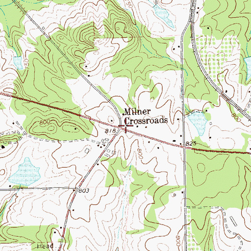 Topographic Map of Milner Cross Roads School (historical), GA
