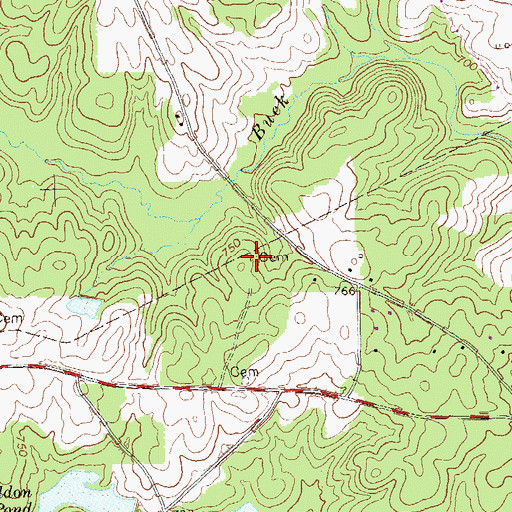 Topographic Map of Pearson Cemetery, GA