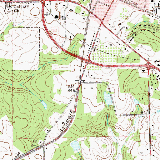 Topographic Map of Powell (historical), GA