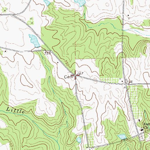 Topographic Map of Pringle Cemetery, GA