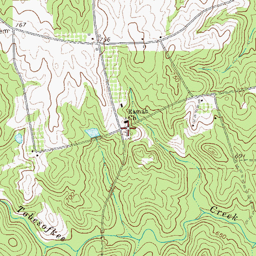 Topographic Map of Ramah Cemetery, GA