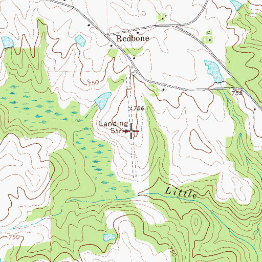 Topographic Map of Little Tobesofkee Creek Ranch Airport, GA