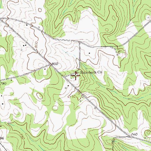 Topographic Map of Rehobeth Cemetery, GA