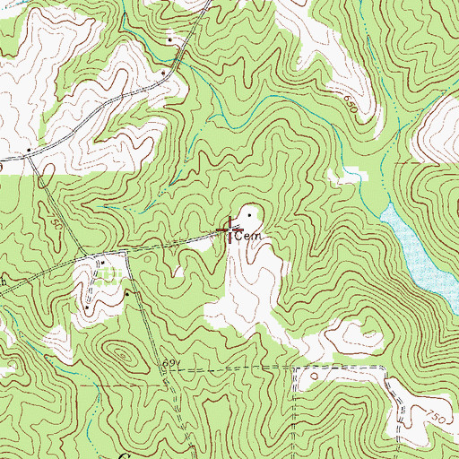 Topographic Map of Sheran-Horne-Smith Cemetery, GA
