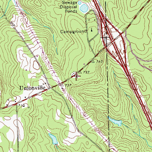 Topographic Map of Unionville Church, GA
