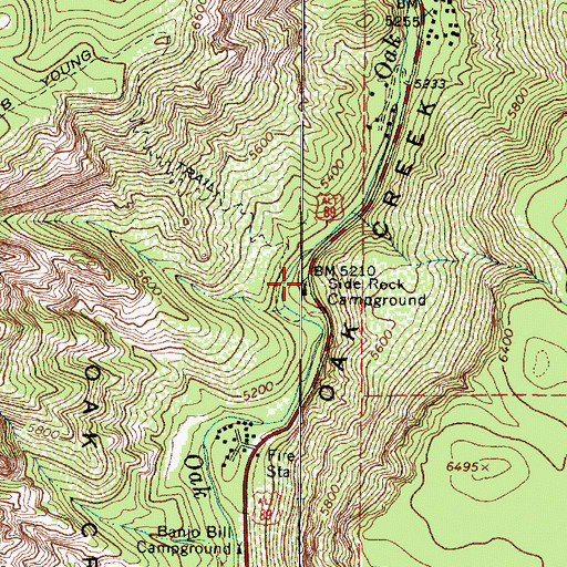 Topographic Map of Side Rock Campground, AZ