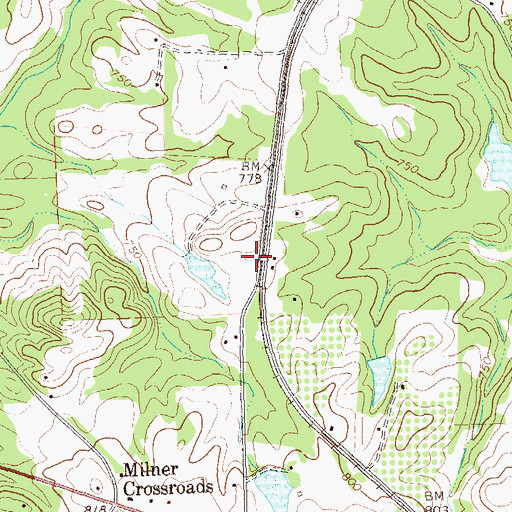 Topographic Map of Wadesworth Cemetery, GA