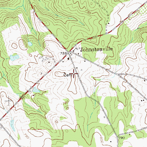 Topographic Map of William F Johnston Cemetery, GA