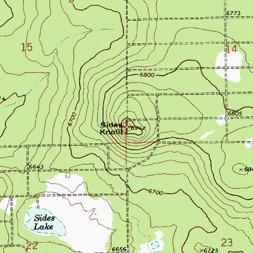 Topographic Map of Sides Knoll, AZ